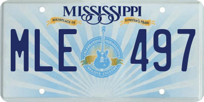MS license plate MLE497