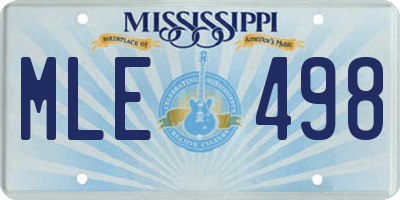 MS license plate MLE498