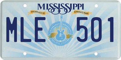 MS license plate MLE501