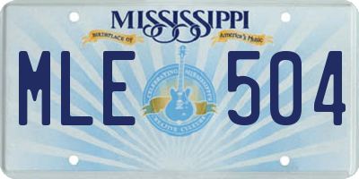 MS license plate MLE504