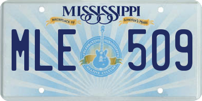 MS license plate MLE509