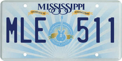 MS license plate MLE511