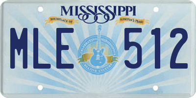 MS license plate MLE512
