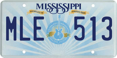 MS license plate MLE513