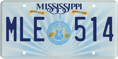 MS license plate MLE514