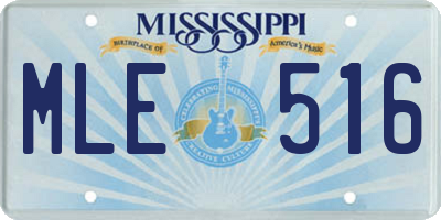 MS license plate MLE516
