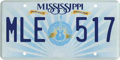 MS license plate MLE517