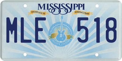 MS license plate MLE518