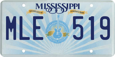 MS license plate MLE519