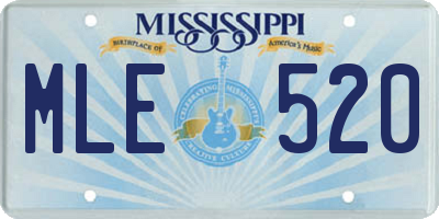 MS license plate MLE520