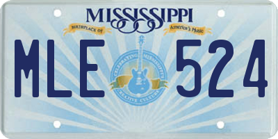 MS license plate MLE524