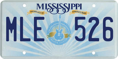 MS license plate MLE526