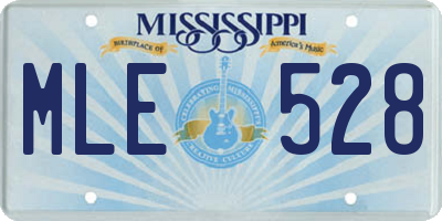 MS license plate MLE528