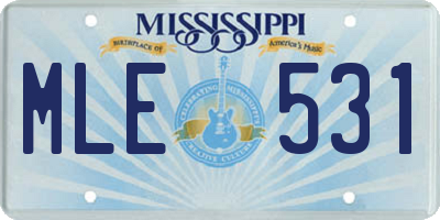MS license plate MLE531