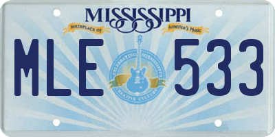 MS license plate MLE533