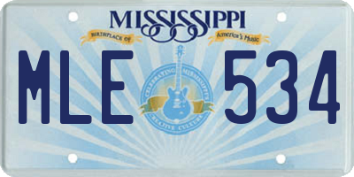 MS license plate MLE534