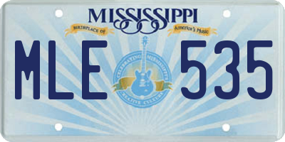 MS license plate MLE535