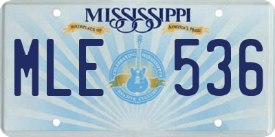 MS license plate MLE536
