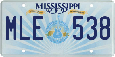 MS license plate MLE538