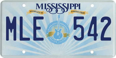 MS license plate MLE542