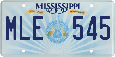 MS license plate MLE545