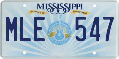 MS license plate MLE547