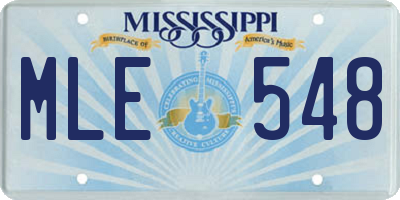 MS license plate MLE548