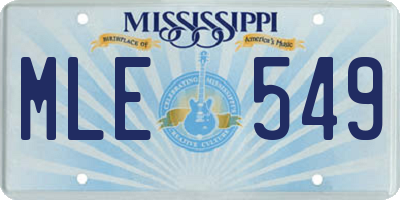 MS license plate MLE549