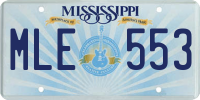 MS license plate MLE553