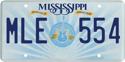 MS license plate MLE554