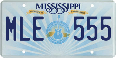 MS license plate MLE555