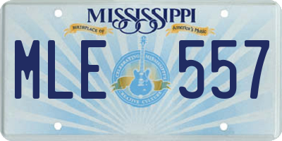 MS license plate MLE557