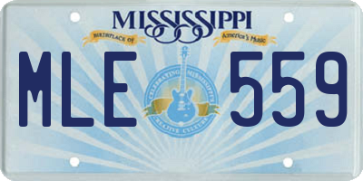 MS license plate MLE559