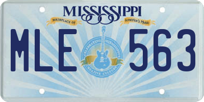 MS license plate MLE563