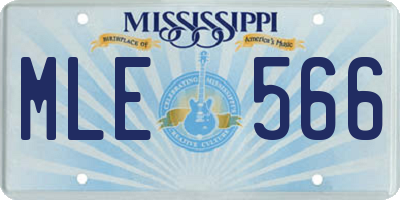 MS license plate MLE566