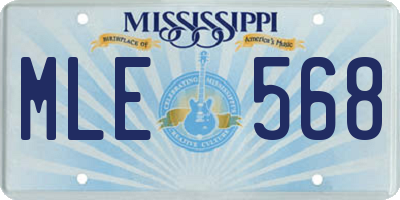 MS license plate MLE568
