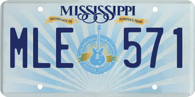 MS license plate MLE571