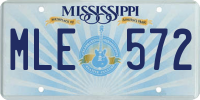 MS license plate MLE572