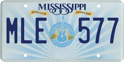 MS license plate MLE577
