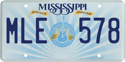 MS license plate MLE578