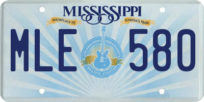 MS license plate MLE580