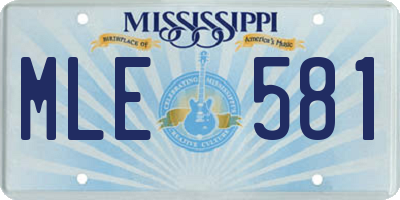 MS license plate MLE581
