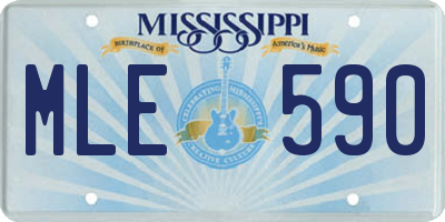 MS license plate MLE590