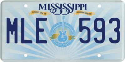 MS license plate MLE593