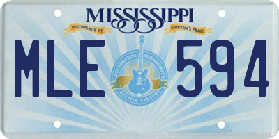 MS license plate MLE594
