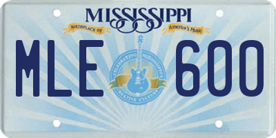 MS license plate MLE600
