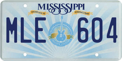 MS license plate MLE604