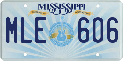 MS license plate MLE606