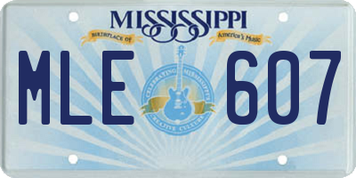 MS license plate MLE607