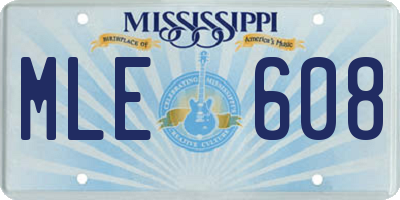 MS license plate MLE608